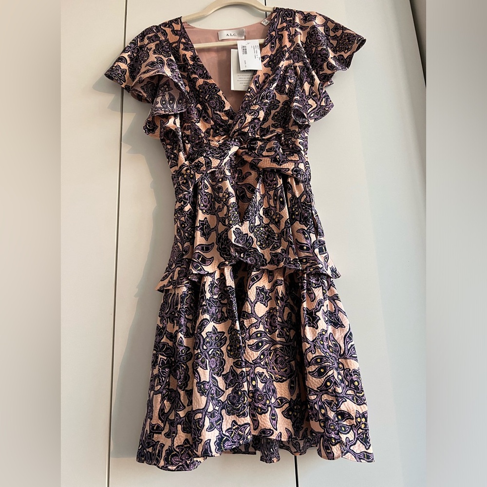 NWT A.L.C Viera floral silk dress